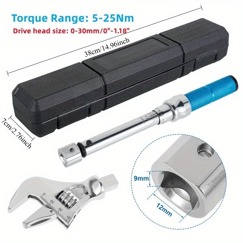1Pc Adjustable Bike Torque Wre - Interchangeable Head Torque Wrench Open review and price