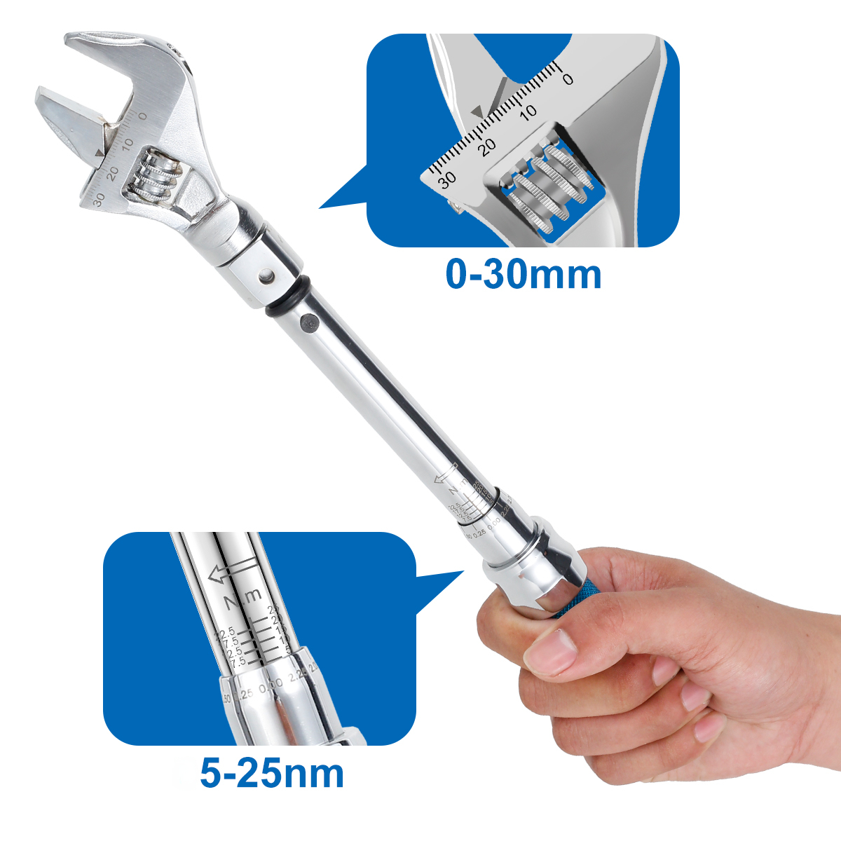 5-25NM Adjustable Torque Wrenc - Interchangeable Head Torque Wrench Open review and price